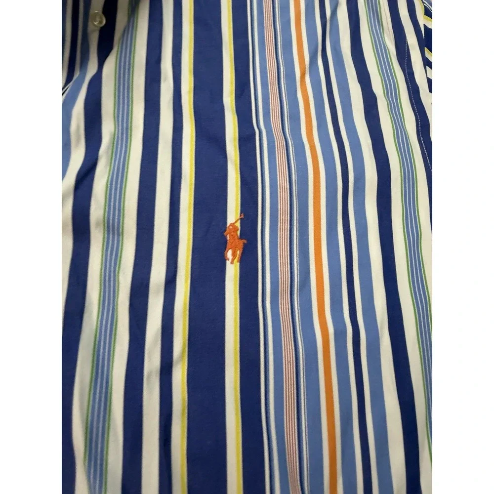 Men's Ralph Lauren Classic Fit XXL Multicolor Stripe Button Front Shirt